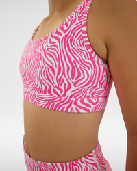 Base Crop (Youth) - Zebra Hot Pink