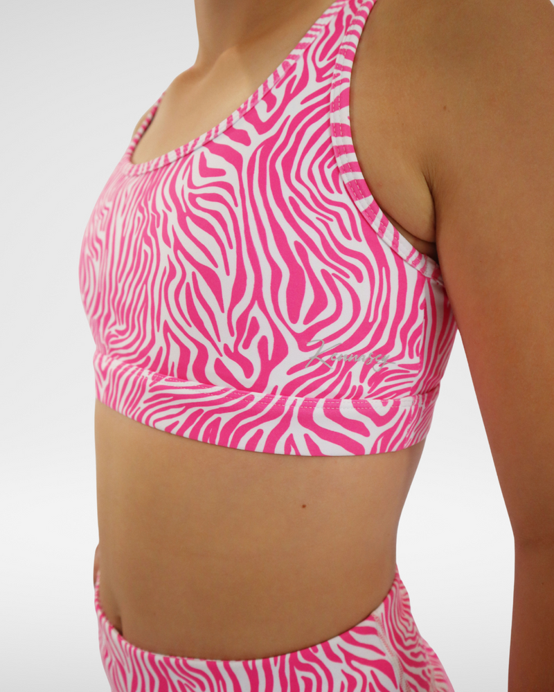 Base Crop (Youth) - Zebra Hot Pink