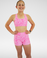 Base Crop (Youth) - Zebra Hot Pink
