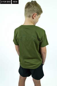 Essential Tee (Boys) - Olive Green