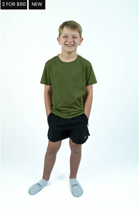 Essential Tee (Boys) - Olive Green