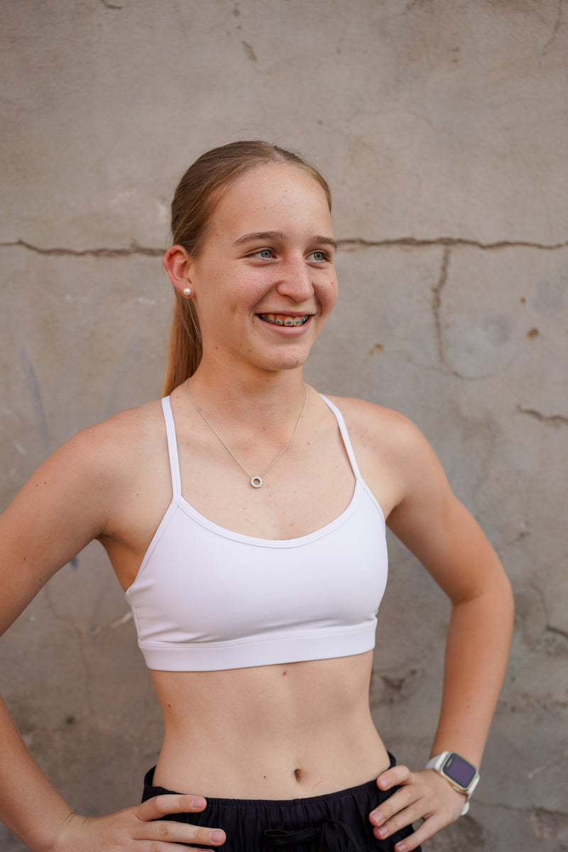Active Crop (Youth) - White - Black