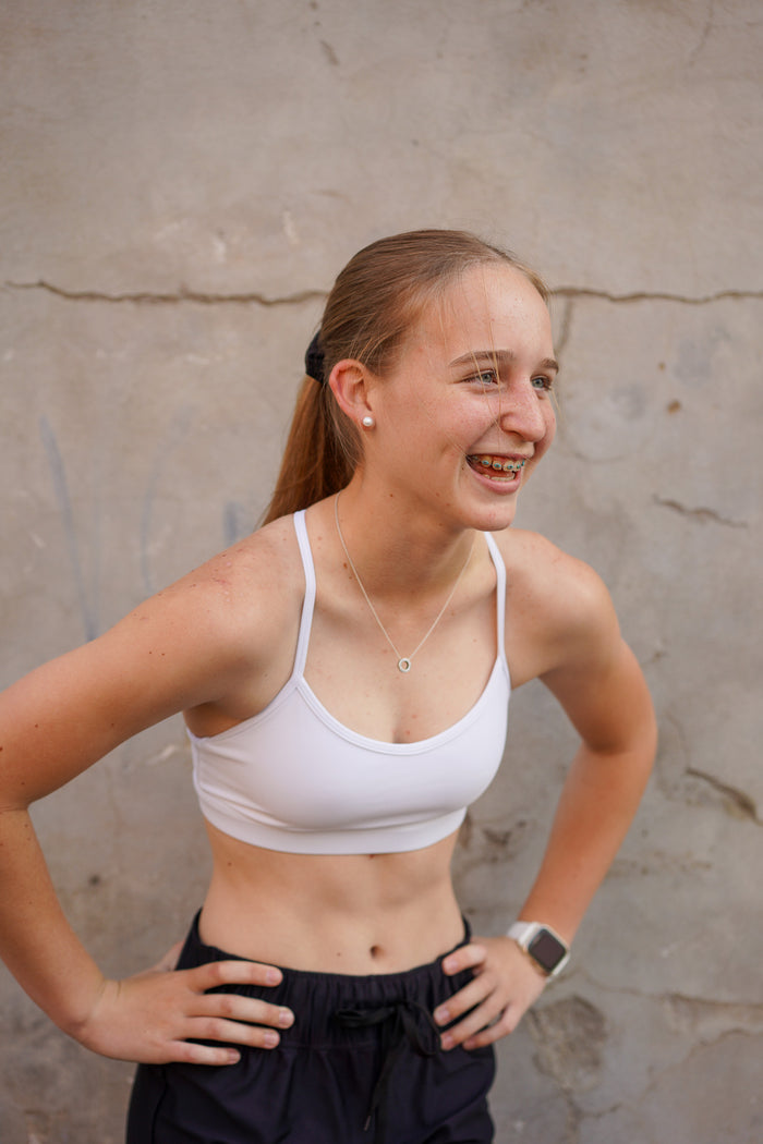 Active Crop (Youth) - White - Black