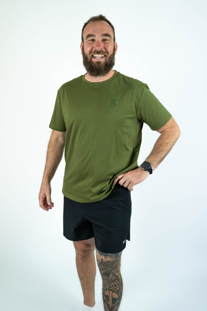 Essential Tee (Mens) - Olive Green (OFF SIZE)