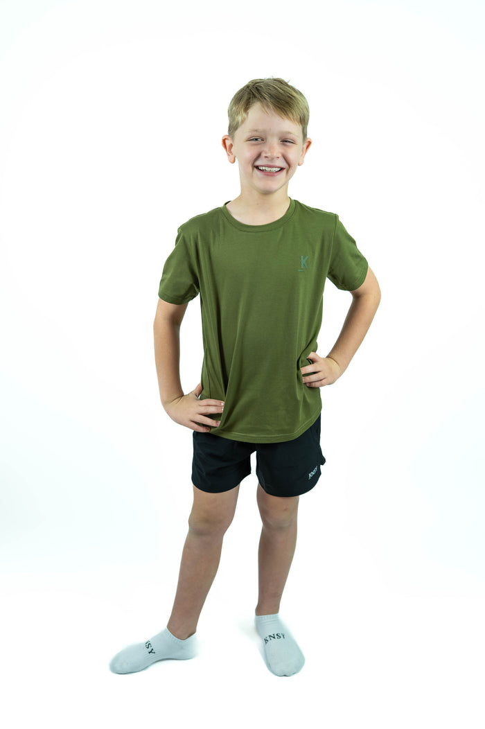Essential Tee (Boys) - Olive Green