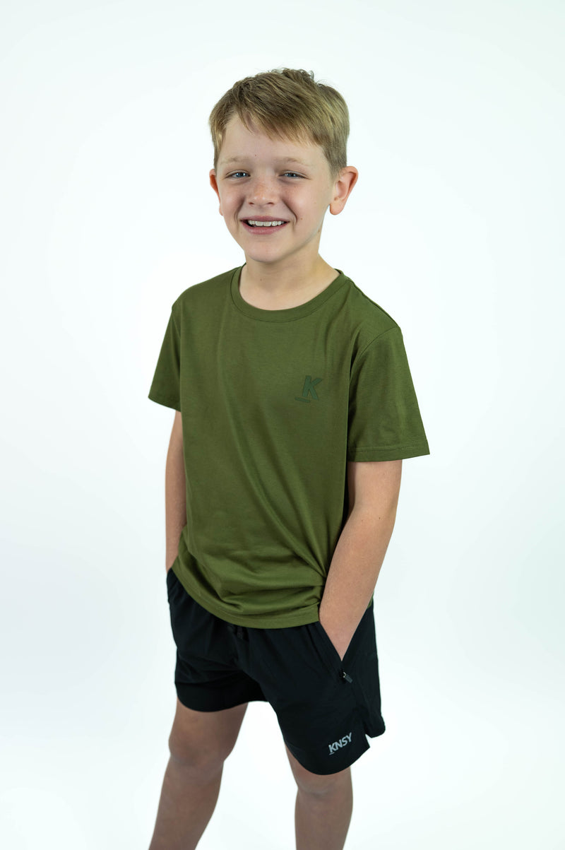 Essential Tee (Boys) - Olive Green