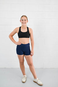 Active Bike Shorts - Pockets (Youth) - Navy
