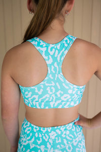 Base Crop (Youth) - Mint Green Leopard
