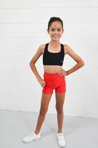 Active Bike Shorts - Pockets (Youth) - Red