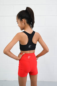 Active Bike Shorts - Pockets (Youth) - Red