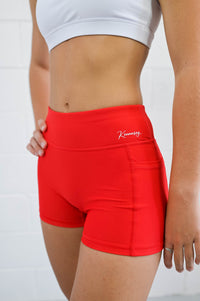 Active Bike Shorts - Pockets (Youth) - Red
