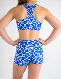 Active Bike Shorts - Pockets (Youth) - Cobalt Giraffe