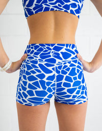 Active Bike Shorts - Pockets (Youth) - Cobalt Giraffe