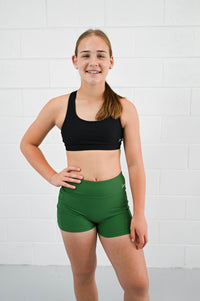 Active Bike Shorts - Pockets (Youth) - Bottle Green