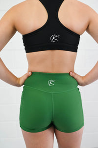 Active Bike Shorts - Pockets (Youth) - Bottle Green