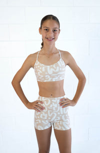Active Bike Shorts (Youth) - Vanilla Swirl