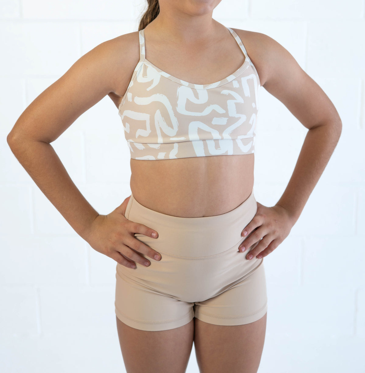 Active Crop (Youth) - Vanilla Swirl