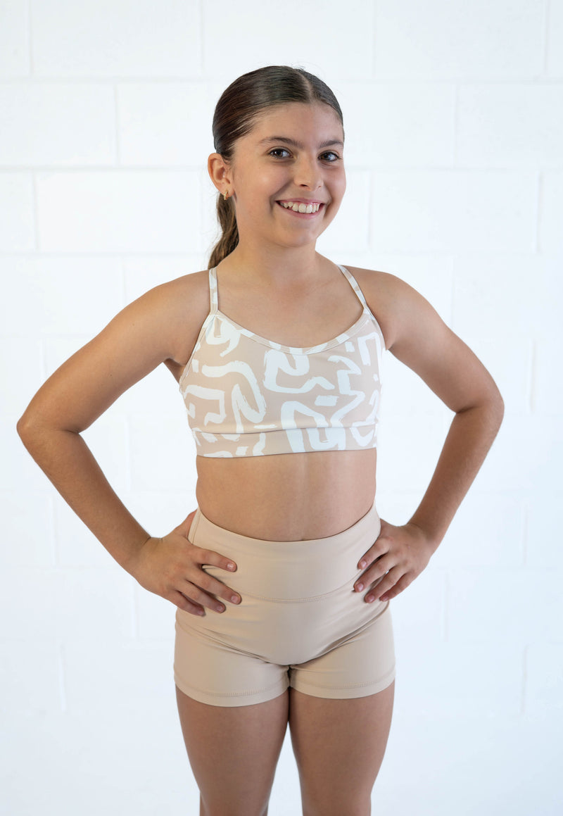 Active Crop (Youth) - Vanilla Swirl