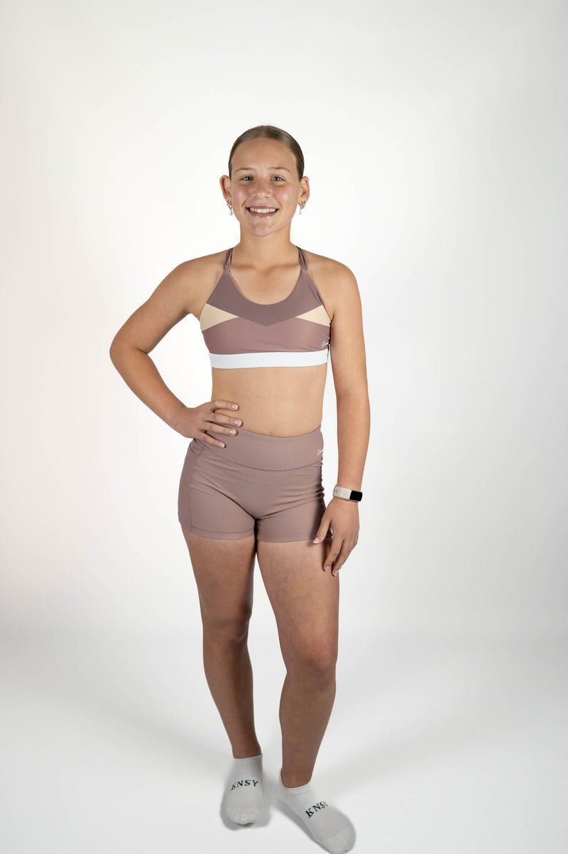 Active Bike Shorts - Pockets (Youth) - Desert Taupe