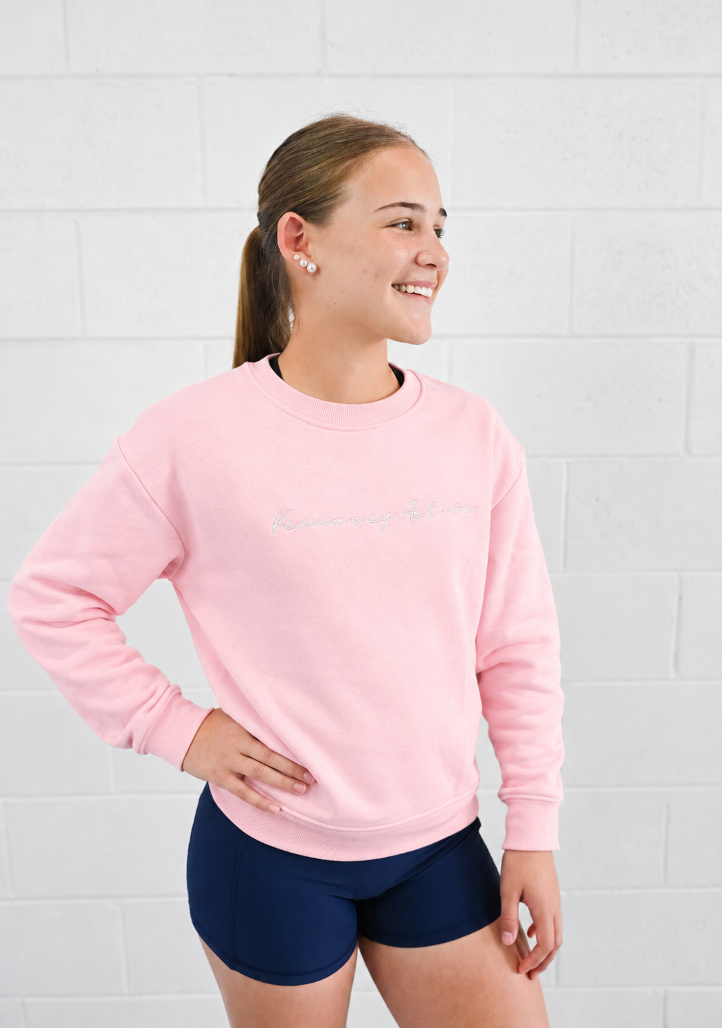 Base Crew Jumper - Blush Pink - Youth