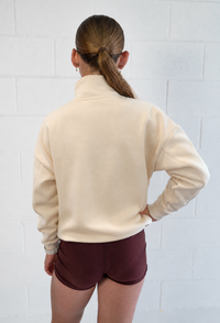 Base Quarter Zip Jumper - Almond - Womens