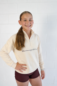 Base Quarter Zip Jumper - Almond - Womens