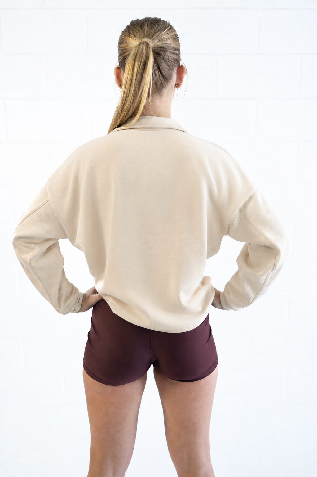 Base Quarter Zip Jumper - Almond - Womens