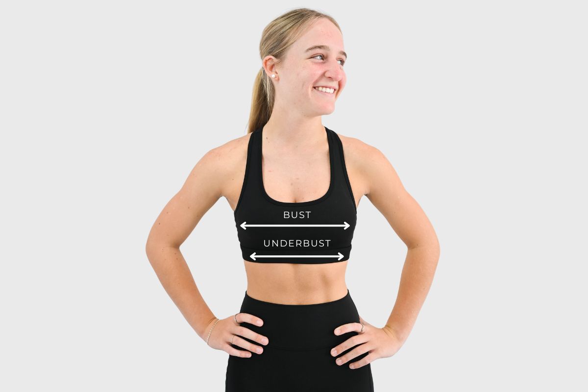 How to measure bust and underbust for the Womens Sports Bra size chart
